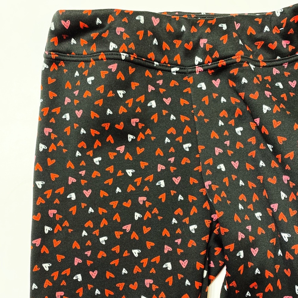 Fuzzy Lined Heart Print Leggings